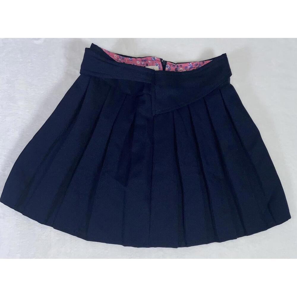 US Polo Assn. Girls Uniform Scooter Skirt Navy Blue Pleated Side Zip Sz 10 EUC